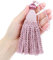 Fenghuangwu 4 Stück 15,2 cm große Schlüsselquasten mit 10,9 cm Schlaufe, elegante, handgefertigte Quasten (Mix Pink)