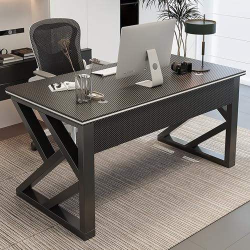 LYXWGRZD Konferenztisch, Besprechungstisch mit Metallrahmen, Schulungstisch, Verstärkte Schallwand, Seminartisch for Bürokonferenzräume (Stuhl Nicht Im Lieferumfang Enthalten)(Nero,100cm/39.3in)