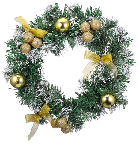 Fentar Corona Navidad Puerta, 35cm Guirnalda Navidad Puerta, Dorado Coroa de Natal Porta, Elegante Artificial Guirnaldas Navidad,Sólido Guirnalda Abeto Adornos Navidad Grandes Puerta Entrada