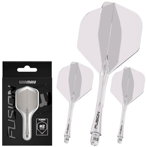 WINMAU Darts Fusion Integrated Flight & Shaft System - No.2 Shape und Design - Verfügbar in Kurz, Intermediate & Medium erhältlich