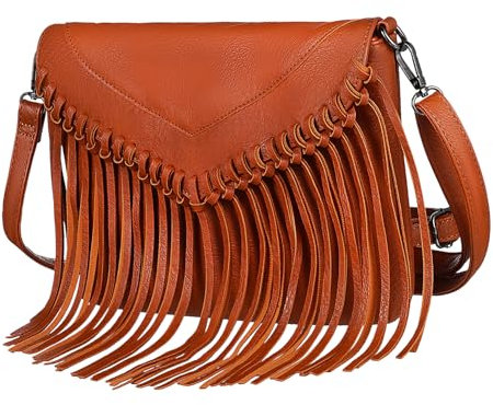 GALPADA Fransen-umhängetasche Für Damen Kleine Schultertasche Aus Pu-material Mit Quasten Verstellbarer Gurt Als Crossbody-tasche Tragbar