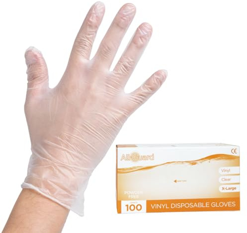 Tezraftaar® 500 x Vinyl Disposable Gloves Clear Powder Free Small Hand Glove for Medical Laboratory Food Handling Barber Shop Cooking Cleaning First Aid
