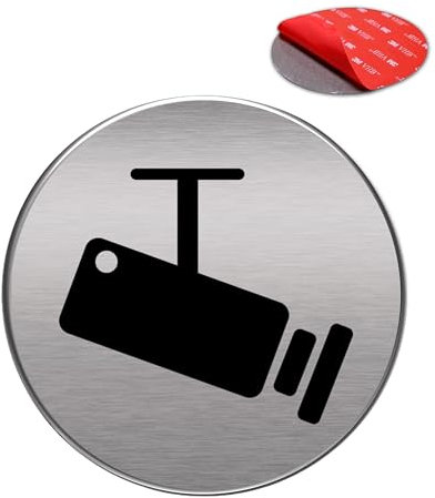 Señal Adhesiva | Acabado AAA+ | Aluminio lacado | Acabado Cepillado | Super Adhesivo | Diámetro Ø 100 mm - Grosor 0.8mm (Señal Alarma)