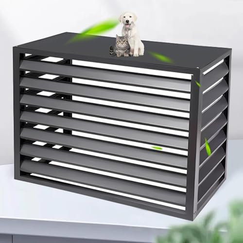 Pucaru Cubierta de Aire Acondicionado Exterior Aluminio Cubierta para Aire Acondicionado Split con Techo, Reducción de Ruido(Grey,110 * 60 * 80cm)