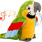 Parrot hablando, repita lo que dices juguetes para loros, hablan animales de peluche pellizcos juguetes electrónicos registro de pájaros animados ala de batido de talking para niños regalo para niñas
