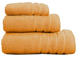 Sedalinne - Juego de Toallas de Baño Completo 500 Gr Liso - Toallas Baño Grandes y Pequeñas Rizo 100% Algodón - Pack (1 Tocador + 1 Lavabo+ 1 Ducha) - Alta Absorción - Toalla Algodon - Mostaza