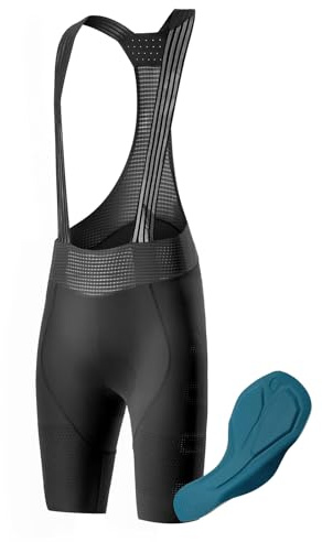 ROCKBROS Trägerhose Fahrrad Herren, Atmungsaktiv und Elastisch 4D Ergonomisches Sitzpolster Antirutsch Beinabschluss Bib Shorts Radhose mit Träger für Rennrad MTB