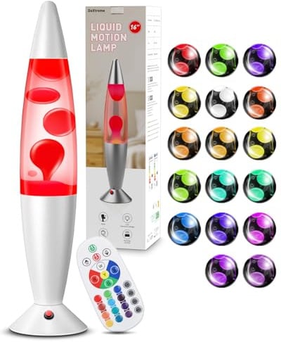 DoXtreme Liquid Motion Lamp 16'' with 17 Colour Changing Mood Lamp for Stress Relief Sensory Relaxing Mood Night Light for Valentine's Day Birthday Decor Bedroom Office