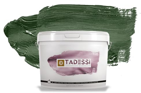 TADESSI Color Vista Wandfarbe Grün - Olivgrün - Sage Green - Matte Dispersionsfarbe - Hochwertige Innenfarbe für Wand und Decke - 2.5 Liter