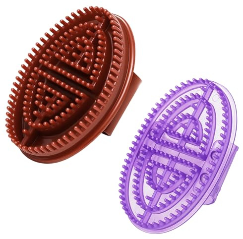 2 Stück Massagebürste Körper, Professionelle Massagebürste Mit Ergonomischem Griff, Massage Bürste Für Entspannung Und Muskelentspannung, Braun Und Lila