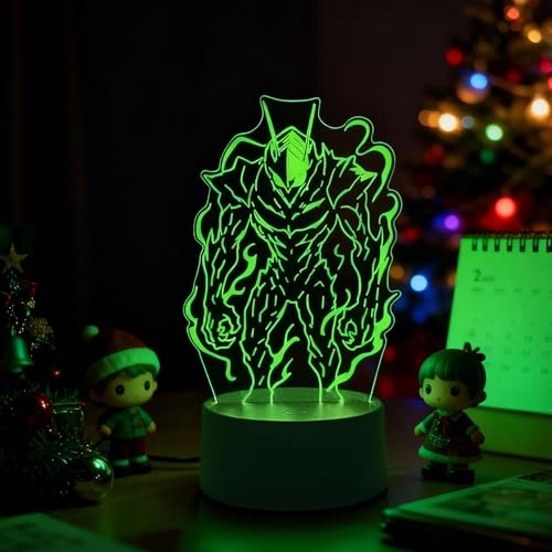 BIRBANN 3D Helden Lampe für Jungen - 7-Farben Touch Nachtlicht, Coole Gaming Zimmer Deko, Kinderzimmer Beleuchtung, Geschenkidee für Kinder ab 3 Jahre