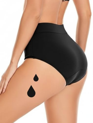 NoBlood - Slip da Bagno mestruale a Vita Alta XXS–XXL Piscina Mare Spiaggia | Costume assorbente per ciclo: comodo, protezione rinforzata. Per mare, spiaggia e piscina (top non incluso)