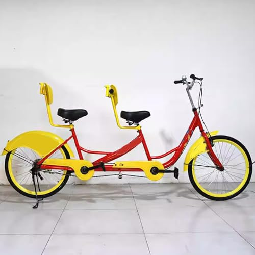 KIBONCY 2-Personen-Tandemfahrrad for Paare und Familien, Doppelfahrer-Pedalfahrrad mit Eltern-Kind-Design, Fitness-Heimtrainer(B)
