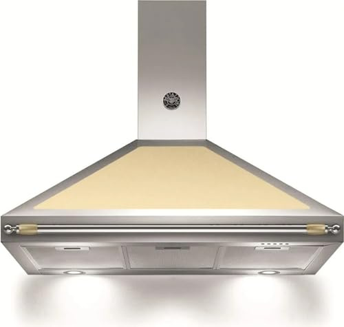 K100HERCRA - Cappa Aspirante 100 cm Installaziione Parete Inox/Crema Classe energetica A