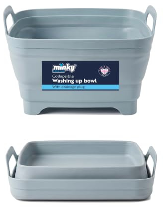 Minky Collapsible Washing up Bowl with Plug, 9L Multipurpose Basin