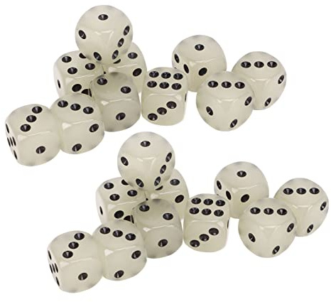 Srliya Dadi Luminosi da 20 Pezzi Dadi Luminosi Classici a Sei Facce per Giochi da Tavolo Intrattenimento Realizzati in Plastica Resistente