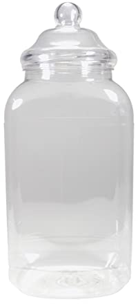 A clear, empty plastic jar with Vistorian-style screw lid - capacity 4430ml