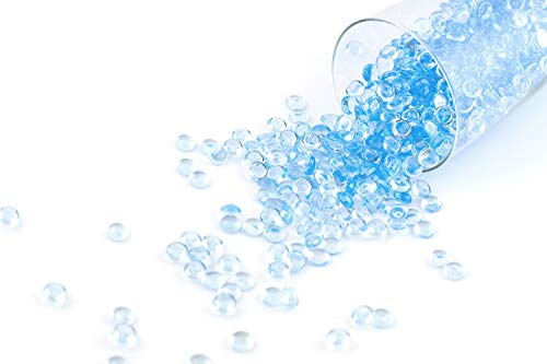 Creativery ca.100g Beutel Tautropfen ca. Ø 7 mm Raindrops Kristalltau Deko Streudeko Granulat Dekogranulat transparent (hellblau 311)
