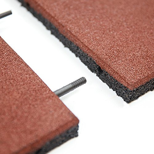 RevTime Easy DIY Interlocked Outdoor Rubber Tiles 20x20x1 (500x500x25mm) Thick for Playground, Outdoor Gym Floor, Sport Floor, Backyard Play Area, Safety Rubber Paver (Pack of 4)