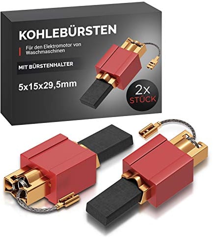 VIOKS 2x Motorkohlen Set Ersatz für Mielе Kohlebürsten 4297413/4297414 /4297410 - Kohlestifte mit Halter 4,8 mm AMP 5 x 15 x 29,5/27mm / Ersatz Kohlebürsten für Waschmaschine Trockner W700 W961