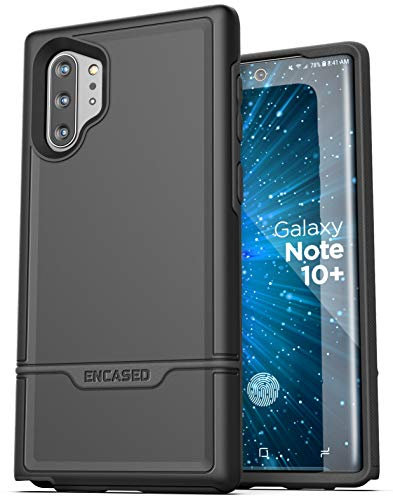 ENCASED Shockproof Galaxy Note 10 Plus Case (2019 Rebel Armour) Protective Military Grade Full Body Rugged Cover (Samsung Note 10+) Black