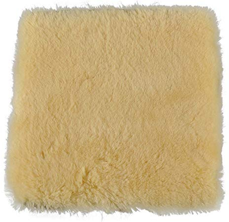 Lammfell Pad Sitzauflage Stuhlkissen Stuhlauflage medizinische Gerbung kurzwollig aus echtem Island Lammfellen 37 x 37 cm