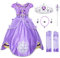 JerrisApparel Ragazze Costume da Principessa Sofia Compleanno Festa Vestito (5 Anni, Viola con Accessori)