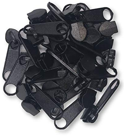 10 Zipper Schieber für 8 mm Reißverschluss endlos (Schwarz)