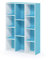 Furinno Luder 11-Cube Wende-Bücherregal mit offenem Regal, Weiß/Hellblau