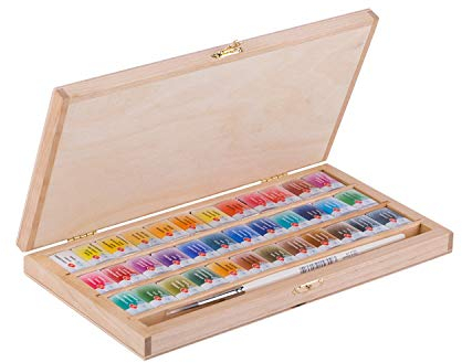 White Nights Nevskaya Palitra Coffret cadeau de 36 pots de peinture aquarelle 2,5 ml
