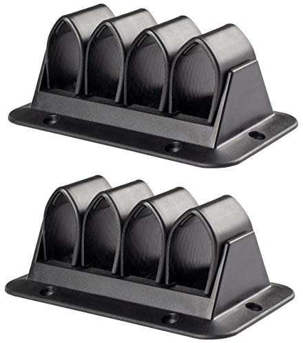 Enkotrade 2 Stück Kabelhalter Schwarz, 110mm x 65mm, Büro, Schreibtisch, Ordnung, Kabelführung, Kabelkanal zum fixieren von Kabel