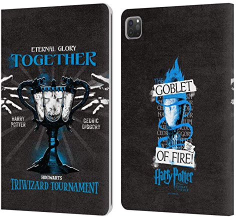 Head Case Designs Licenciado Oficialmente Harry Potter Triwizard Cup Harry Cedric Cáliz de Fuego I Carcasa de Cuero Tipo Libro Compatible con Apple iPad Pro 11 2020/2021 / 2022