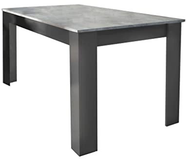 MilaniHome.it - tavolo da pranzo in legno di design per sala da pranzo 140x80x75 hdi coloreCemento