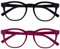 OPULIZE Blu-Brille Blaulichtfilter 2er Pack Cool Rund Rahmen Federscharniere Verbessern Den Schlaf Computerbrille Gaming Entspiegelt Schwarz Rosa Herren Damen BB5-14 +0.00