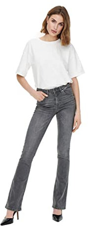 Only Onlblush Life Mid Flared Tai0918 Noos, Vaqueros Mujer, Gris (Lighy Grey Denim 01), S