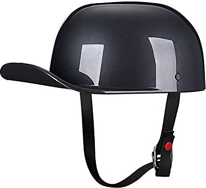 Woljay Woljay Jahrgang Jethelm Motorradhelm Retro Baseball Kappe Halbhelm Männer Frauen für Kreuzer Straße Roller Moped - DOT Certified (Smoke,L)
