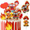 MEZHEN Feuerwehrmann Tortendeko Geburtstag Kuchen Deko Figuren Feuerwehrauto Cake Topper Happy Birthday Kindergeburtstag Torte Deko Geburtstagsdeko Kuchendeko Feuerwehrmann Geburtstagsparty B