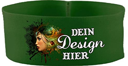 Kleiner Fratz gummielastische Armbinde 5 cm personalisiert mit deinem Wunschtext oder Logo (Farbe grün) (Gr. 3XL - 33 cm)