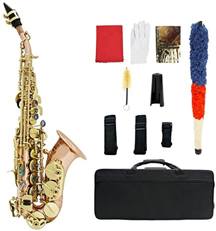 KESHUO Alto saxofón Saxo fósforo Instrumento de Viento de Madera con Guantes de la Caja de Transporte Limpieza del paño del paño de la Limpieza del Cepillo Sax Kit Principiantes Saxo latón