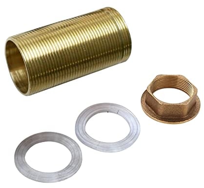 Einlochdeck Kalt Warmwasser Messing Rohrmuttern, Kaltwasserhahn Armaturen Nippel Kontermutter (Länge-60mm)