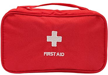 ALLY-MAGIC First Aid Bag Empty Pouch Travel Emergency Pouch Small Medical Kit Portable Travel First aid kit Mini Medicine Storage Bag for Camping Hiking Outdoor Activities Y4-STJJB (Red)