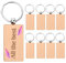 Porte-Clés en Bois, 8 Pcs DIY Porte-clés en Bois Naturel Bricolage, Porte Étiquettes Personnalisé, Naturel Porte Clé Personnalisé Porte Clef Objet Bois, pour Clés Femmes Hommes Cadeau, Rectangulaire