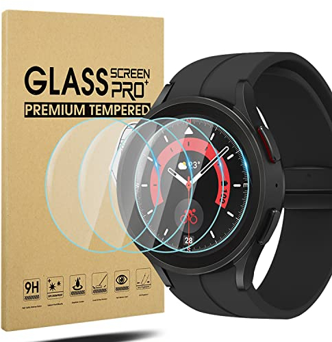 Diruite 4 Pièces pour Samsung Galaxy Watch 5 Pro 45mm Verre Trempé Protection Écran,HD Sans Bulles Anti-rayures Protecteur D'écran pour Samsung Galaxy Watch 5 Pro 45mm Smartwatch Protection Film