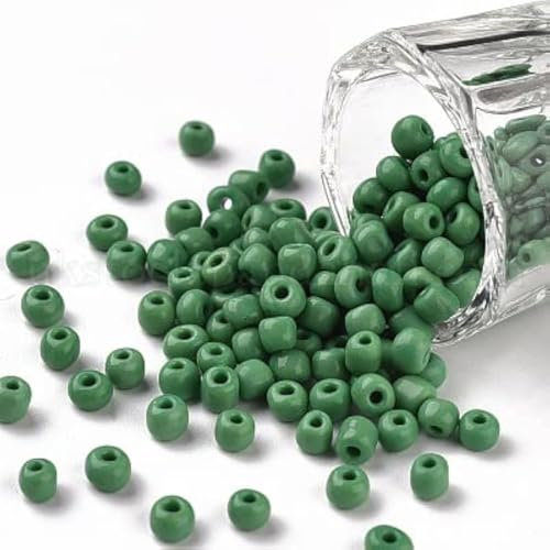 Handicraft Emporium Glass Seed Beads | Round | 2mm | Green | 50g