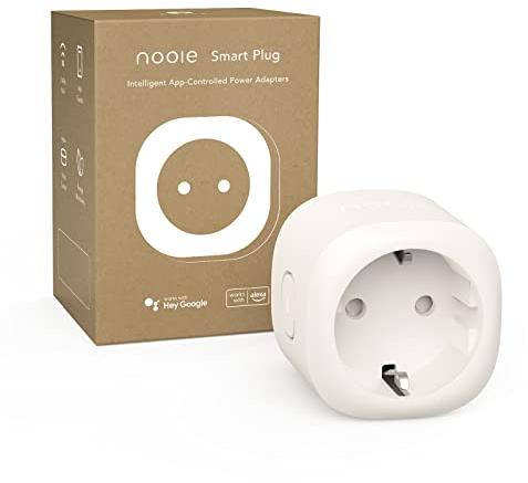 Nooie WLAN Homekit Socket with Current Measurement, Bluetooth Smart Socket, WiFi Plug with Remote Control, Voice Control, Timer Function, Compatible with Alexa and Google Home, 2.4 GHz
