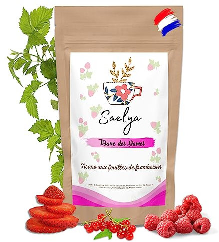 SAELYA - Tisane Des Dames - Feuille de framboisier - fruits rouges - Prépare les femmes enceintes à l'accouchement et à l'allaitement - Soulage les règles douloureuses - (50g)