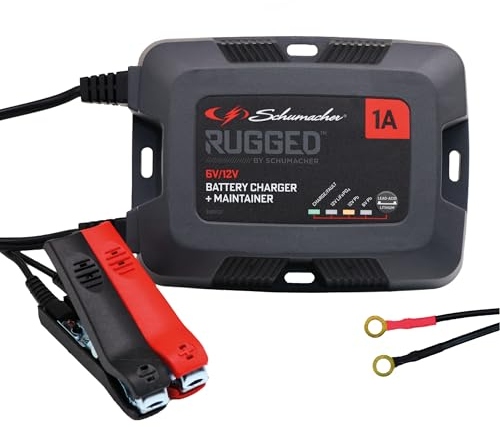 Schumacher Electric SPX457-1A Caricabatterie 6V/12V per Moto, Quad, Rasaerba - Mantenimento Automatico - AGM, Gel, Calcio, Start&Stop, Litio