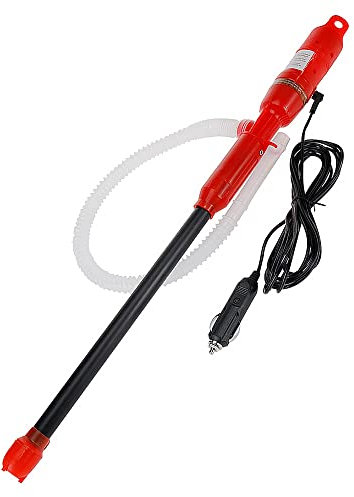 Portable Battery Operated Liquid Fuel Siphon Transfer Handy Pump, 12-24V Car Gas Oil Liquid Syphon Oil Change, Car Engine Oil Pump Gear Oil Pump with Hose for Liquid Transfer - Red