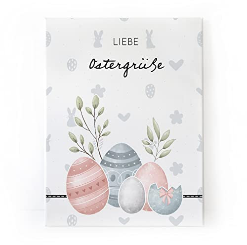 Interluxe Leinwand Keilrahmen - Liebe Ostergrüße - Geschenk für Familie und Freunde, Liebe, Wohlfühlen, Frühling, Glück