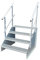 SRM-Design 4 Stufen Standtreppe Stahltreppe freistehend Breite 80cm Höhe 84cm verzinkt beidseitiges Geländer